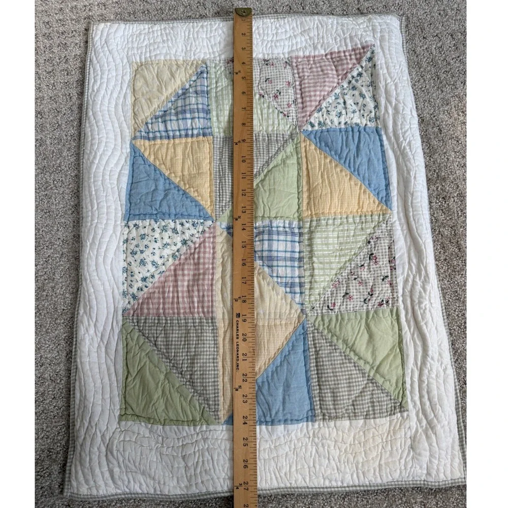 Pottery Barn (1) Standard Pillow Sham Quilted Patchwork Cotton Envelope Farm